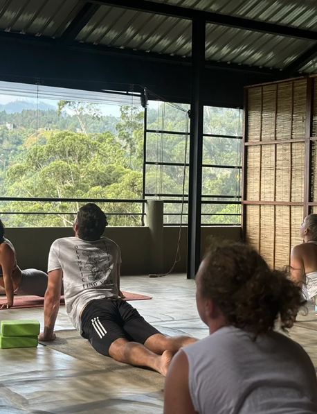 Sunrise yoga on the terrace
